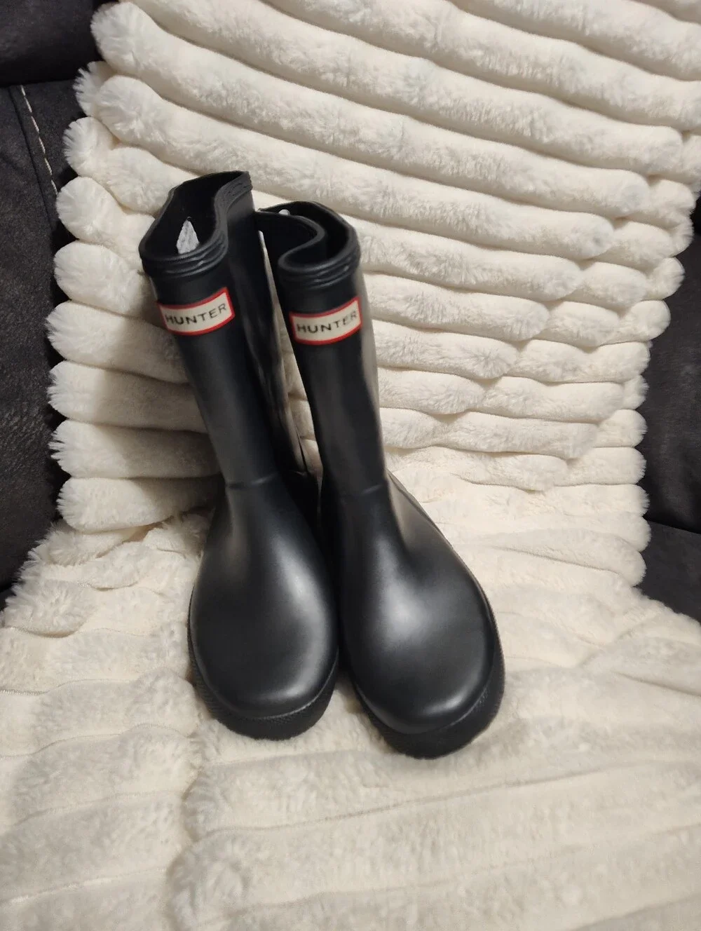 Hunter Kids' Classic Black Rain Boots SZ 13 Boys/ 1 Girls Like New